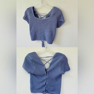 Knitted crop blouse